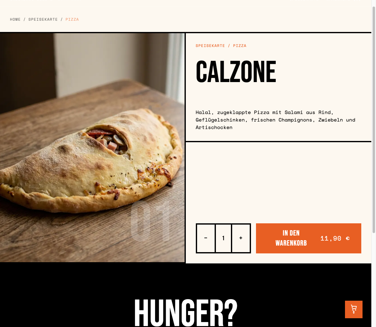 Webshop Produktdetail-Ansicht